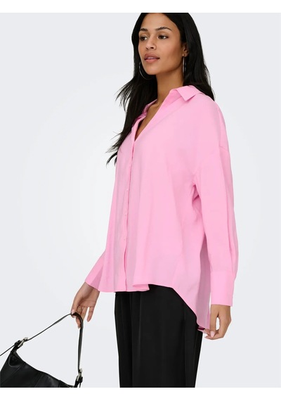 Only Onlzazima L/s Loose Wvn Noos Kadın Gömlek 15272523 Pembe