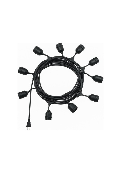 Ayt Ledx Kb00002 10 Lu E27 Duy Sıralı 10 Metre Lamba Kablosu 10 Adet Duy İçerir Açık Hava Düğün Eğlence Aydınlatması