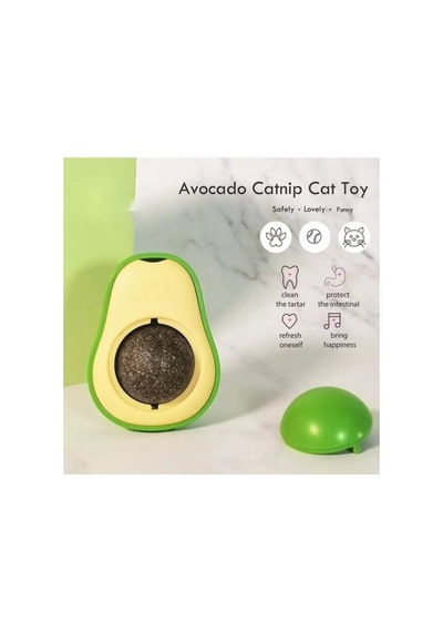 3 Adet Avokado Tasarımlı Yapışkanlı Kedi Yalama Topu