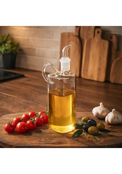 Porsima 408 Kare Borosilikat Cam Yağdanlık Yağlık Sirkelik 400ml Şeffaf