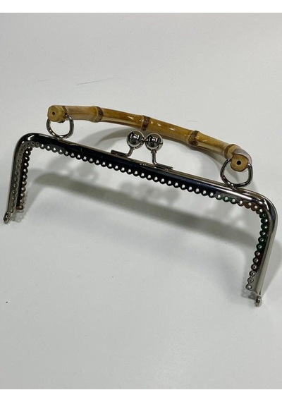 Karantuhafiye Çanta Ve Cüzdan Klipsi Bambu Saplı Kare Model 20 Cm Gümüş Gümüş
