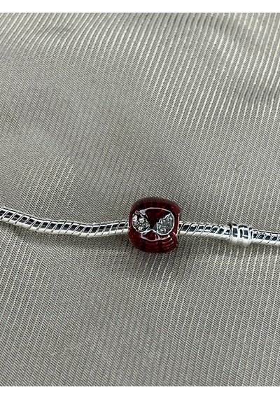 Spiderman Kırmızı Kafa Charm Gümüş Kaplama