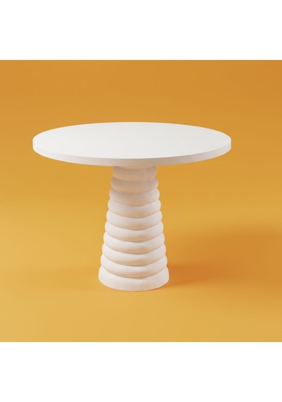 Spirra Yuvarlak Ahşap Yemek Masası 120x120 Beyaz