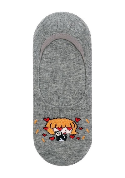 Brz Kids Paun Desenli Kız Çocuk Babet Çorabı 3'Lü Set Çok Renkli