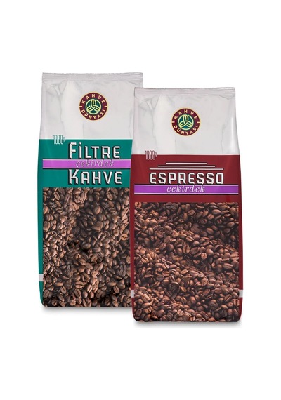 Kahve Dünyası Espresso Çekirdek 1 Kg Ve Filtre Çekirdek 1 Kg Karma Paket