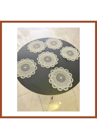 Bezos 6 Lı Dantel Kahve Sunumluğu 15x15 Cm Asorti Desenli Çeyizlik Sunumluk Pro Çok Renkli
