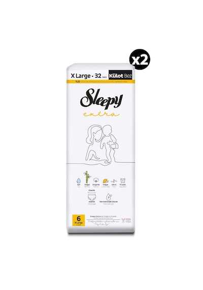 Sleepy Extra Günlük Aktivite Külot Bez 6 Numara Xlarge Süper Paket 64 Adet
