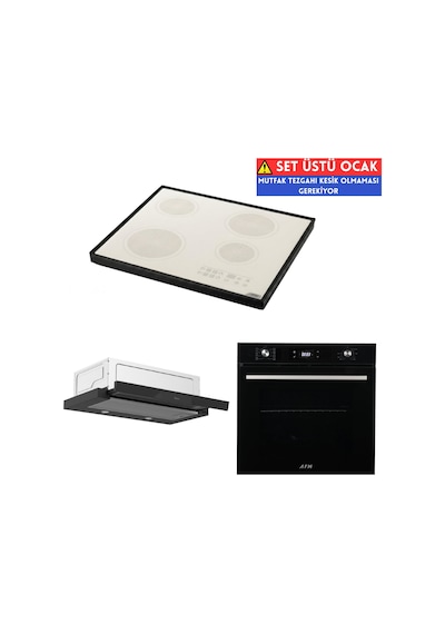 Afm Tech Ve Ferre Elektrikli A6 Vitro D037 + FM7701 + FC-07 Ankastre Set