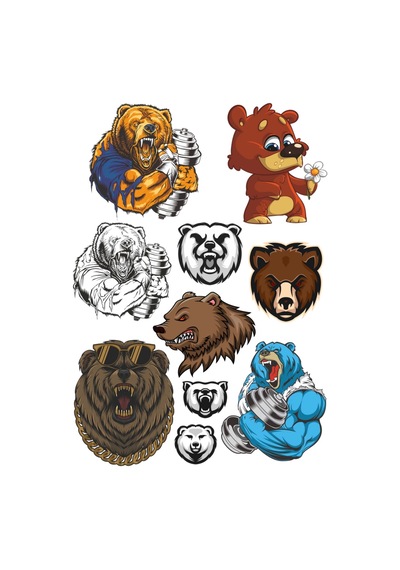 Ayı Sticker Set -2 10 Parça Telefon, Tablet, Defter, Laptop Sticker