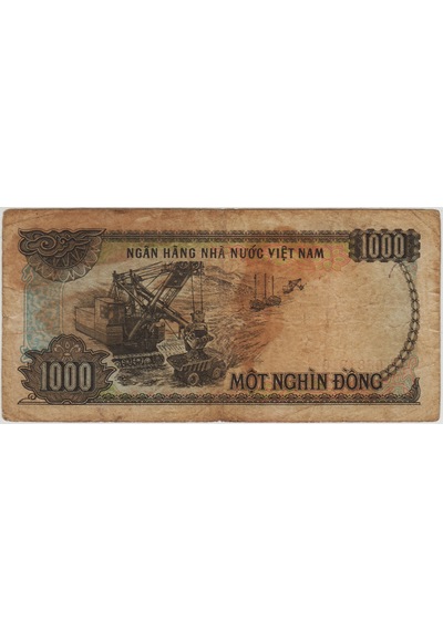 Vietnam 1000 Dong 1987 Ho Chi Minh Portreli. Temiz.