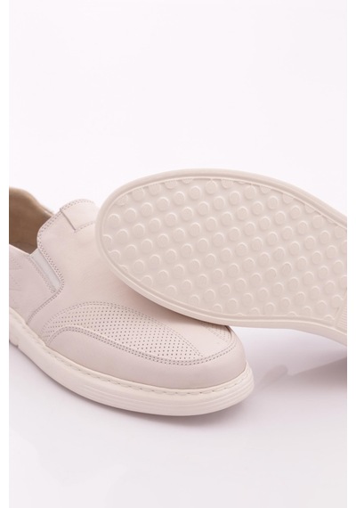 Dgn 6151 Erkek Yani Lastikli Sneaker Ayakkabi Kırık Beyaz