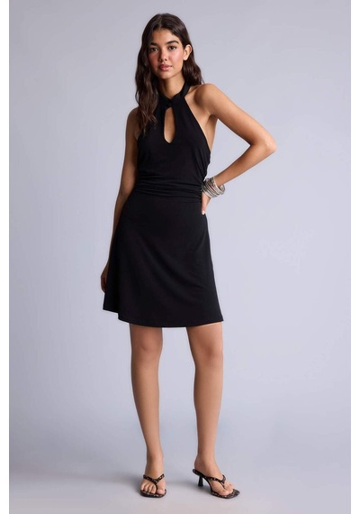 Defacto Modern Fıt Halter Yaka Elbise I5081ax26smbk81 Siyah-bk81