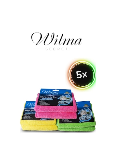 Wilma Secret Mikrofiber Havlu 50x70cm 10 Adet Oto Yıkama Ve Kurulama Bezi Şeffaf