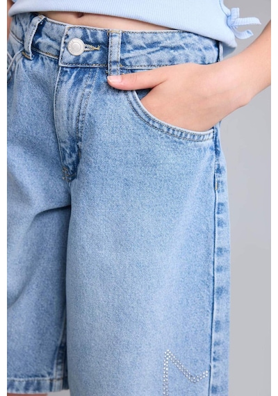 Defacto Regular Fit Mavi Jean Şort Kız Çocuk H8886a826aunm28 Mavi-nm28