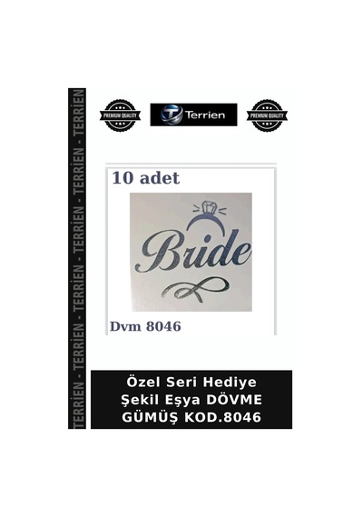 Özel Seri Hediye Şekil Eşya Dövme Gümüş Kod.8046