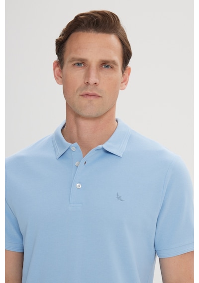 Ac&Co / Altınyıldız Classics Erkek Slim Fit Dar Kesim Polo Yaka Pamuk Kısa Kollu Tişört Açık Mavi