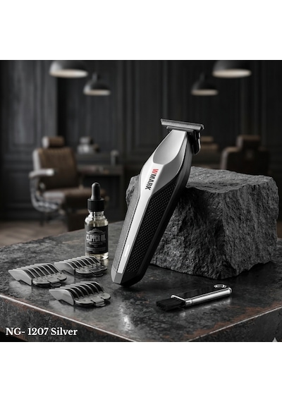 Wmark Ng-1207 Şarjlı Silver Detail Trimmer 7500 Rpm 1600 Mah Profesyonel Tıraş Makinesi 2,5 Saat