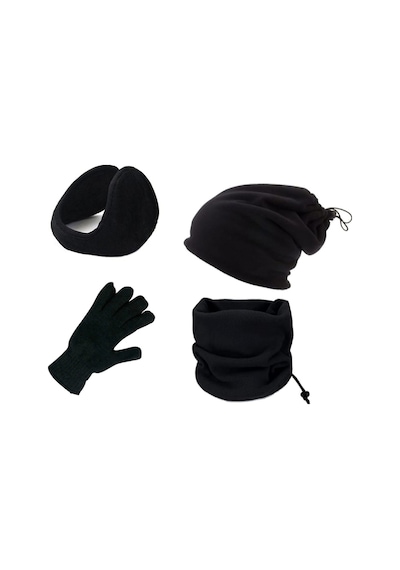 Btl Store Polar Boyunluk-bere-kulaklık Ve Yün Eldiven 4'lü Set Siyah