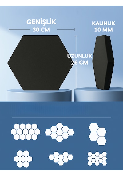 1 Adet Akustik Panel Keçe Kendinden Yapışkanlı Duvar Kaplama Ses Isı Yalıtım Duvar Kaplama 26x30 Cm Antrasit
