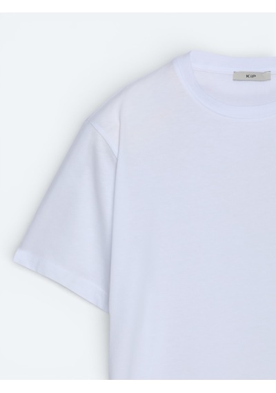 Kip Beyaz Düz %100 Pamuk T-shirt beyaz white