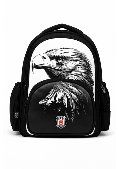 Beşiktaş Lisanslı 3 Bölmeli Kartal Desenli Okul Çantası - Rubber Logolu Su İtici Kumaşlı Okul Sırt Çantası Siyah - Beyaz Beşiktaş Lisanslı 3 Bölmeli Kartal Desenli Okul Çantası - Rubber Logolu Su İtici Kumaşlı Okul Sırt Çantası Siyah - Beyaz