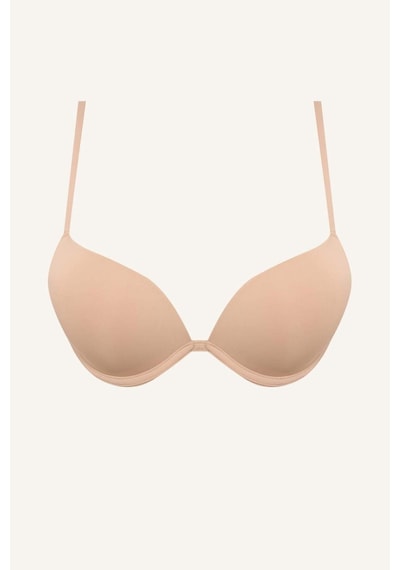 Defacto Micro Kaplı Full Push Up Balenli Tişört Bra T8478az26spbg314 Bej-bg314