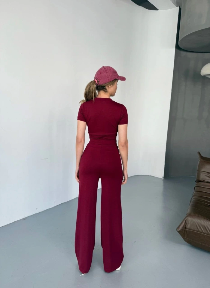 Balmior Osy Modal Yumuşak Dokulu Kumaş Nakış Işlemeli Rahat Bol Paça Eşofman Pantalon - Bordo Bordo Balmior Osy Modal Yumuşak Dokulu Kumaş Nakış Işlemeli Rahat Bol Paça Eşofman Pantalon - Bordo Bordo