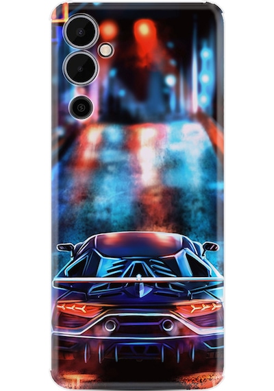 Tecno Pova 4 Kılıf Silikon Desen Özel Seri Neon Cars 1724
