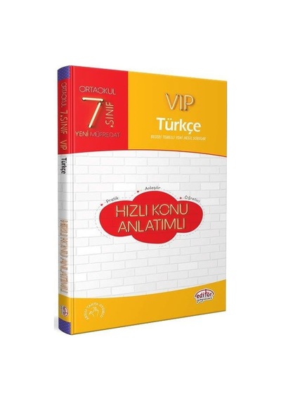 7.Sınıf Vip Türkçe Hızlı Konu Anlatım - Editör Yayınevi