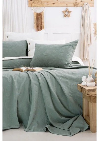 Şaheser Home Collection Yatak Örtüsü Çift Kişilik Julia Yeşil Renkli