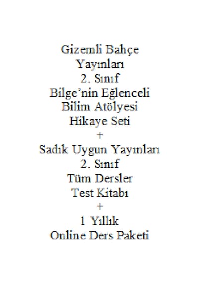 2. Sınıf Hikaye Kitabı Seti Gizemli Bahçe Yayınları Bilge'nin Eğlenceli Bilim Atölyesi Yayınları 2. Okul Çocuk Kitapları 41882287
