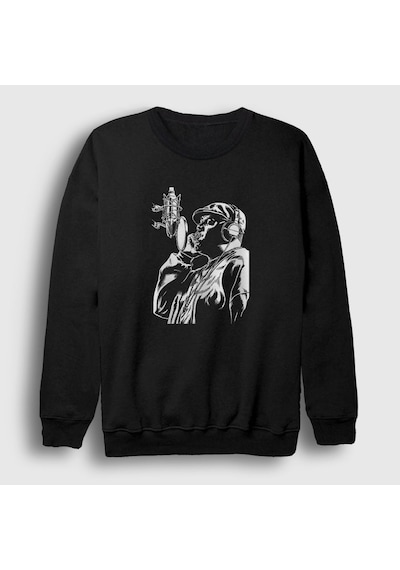 Presmono Unisex Mic The Notorious Bıg Sweatshirt Siyah