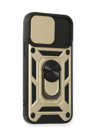 Apple iPhone  Uyumlu,  12 Mini Kılıf Pars Lens Yüzüklü Silikon - Gold