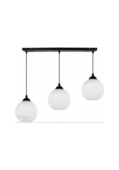 Riolight Modern,retro1,vintage Opal Camlı 3xe27 Sıralı Siyah Meta Siyah