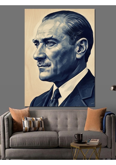 Karizma Tablo Atatürk Portresi Dekoratif Kanvas - Mdf Ahşap Tablo