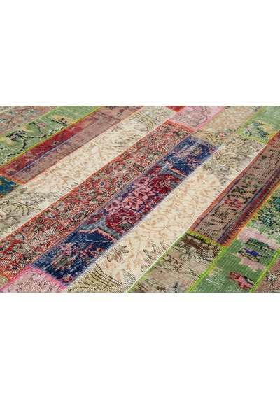 Bespoky Patchwork Modern Çok Renkli Salon Halısı El Dokuma 30991