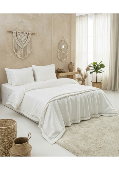Calantha Home Collection Maya 3 Parça Ekru Pike Takımı 240 X 260 Cm Ekru