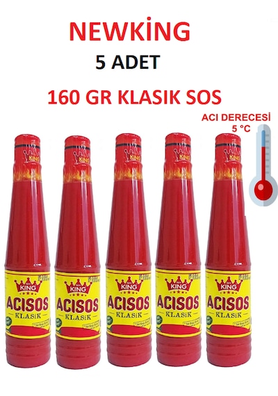 5 Adet Acı Sos 160gr 5 Derece Hot Sauce Yok Böyle Bir Acı Derece 5 Sipariş Verin,sofralarınıza Lezzet Gelsin