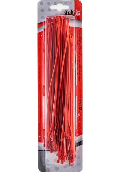 Tek-iş Kablo Bağı Plastik Cırt Kelepçe 200 Mm X 2.5 Mm Kırmızı 100 Adet