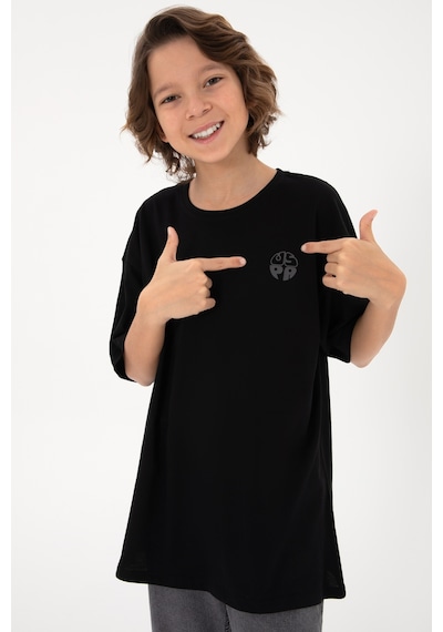 U.S. Polo Assn. Erkek Çocuk Siyah Comfort Basic Bisiklet Yaka Tişört 50295503-VR046