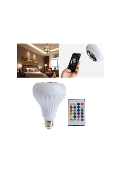 LED Ampul Işık Kablosuz Bluetooth Ses Hoparlör Kumandalı