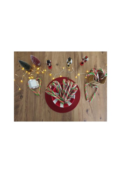 Baston Şekeri 20 Adet Yeşil-kırmızı-beyaz Şeritli Yılbaşı, Hediyelik, Kermes, 35 Gram