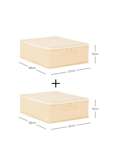 Home Wave 2'li Bej Pötikare Destekli Kutu Hurç Set 31 X 38 X 12 Cm Çok Renkli