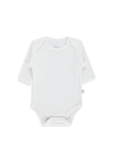 Civil Baby Düz Uzun Kol 3 Lü 3-9 Ay Çıtçıtlı Badi - Beyaz