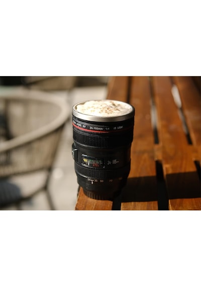 Objektif Kupa Lens Kupa Kahve Ve Çay İçin Termos Kupa Fotoğraf Tutkunları İçin Dekoratif Hediyelik 350 Ml Cam Kapak Çok Renkli