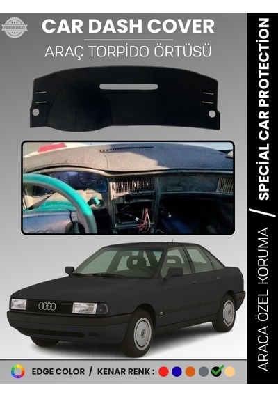 Audi 80 1986-1996 Torpido Örtüsü Ön Göğüs Koruma Torpido Koruma Araca Özel Kaymaz Kolay Montaj Siyah