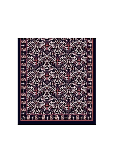 Şehr-i Şal Şehri Şal Bambu Kraş Şal 6371 Lacivert Bordo