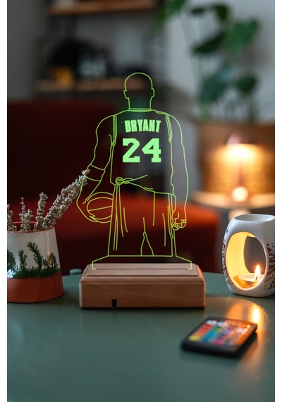 Kobe Bryant 16 Renk Kumandalı 3d Gece Lambası