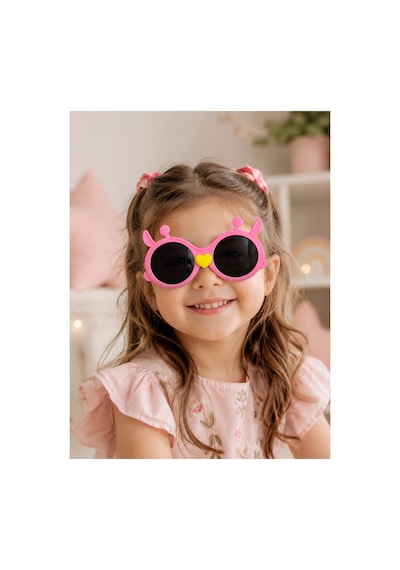 Kalp Detaylı Çoçuk Güneş Gözlüğü Pembe - 902061496 Pembe