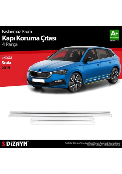 S-dizayn Skoda Scala Krom Kapı Koruma Çıtası 4 Prç. 2019-2023